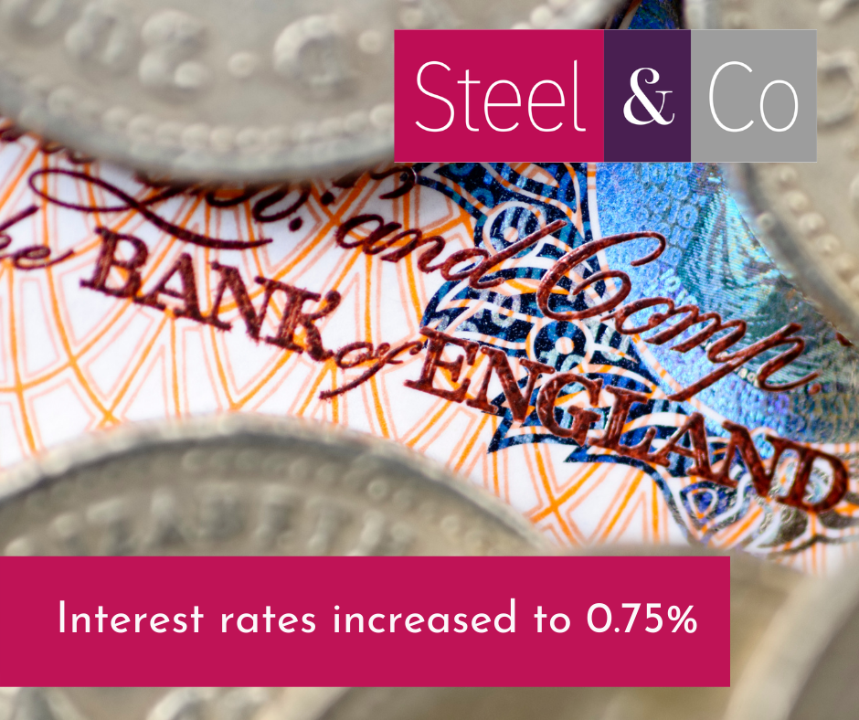 Interest rates increased to 0.75%